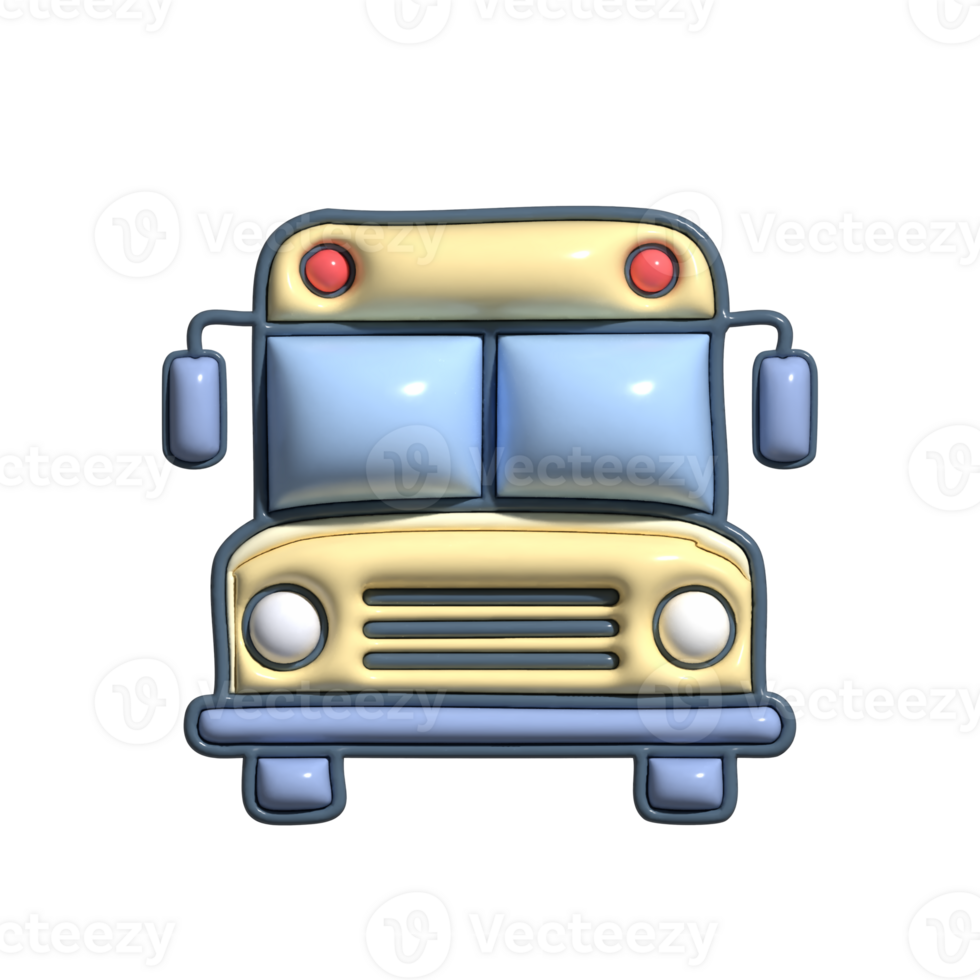 Double Decker Bus 3D Icon Fun and Colorful Cartoon Style Vehicle png