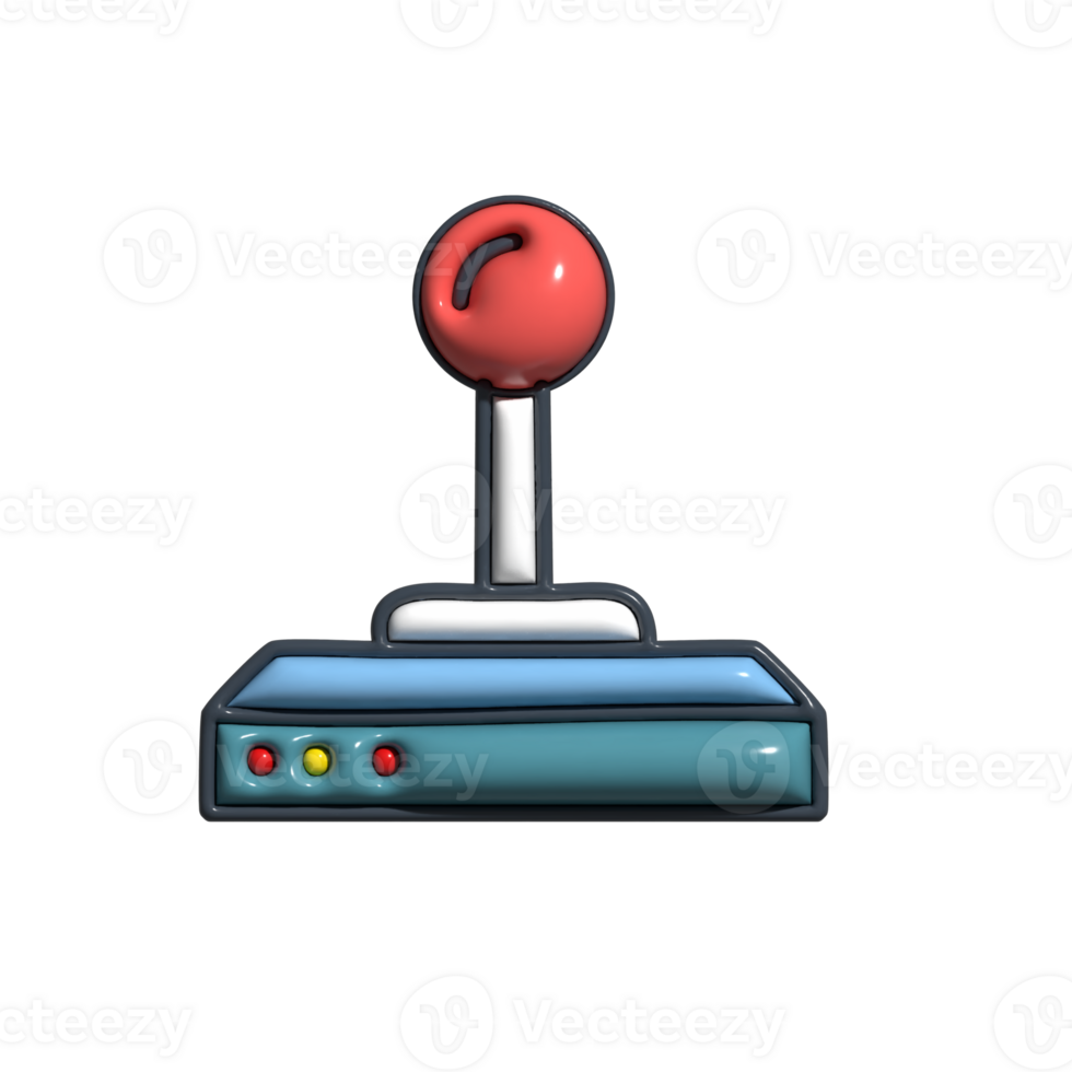 Cute 3D Joystick Old School Gaming Icon for Retro Arcade Fans png
