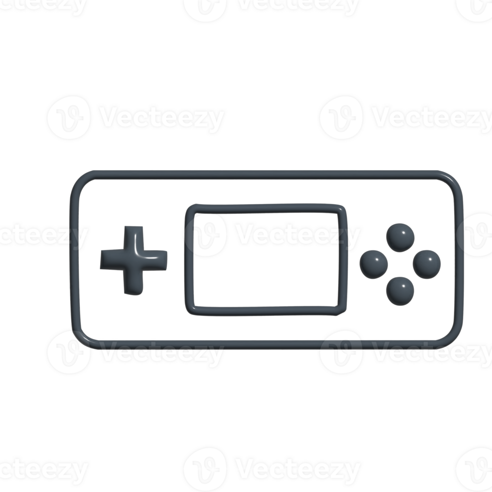 Cute 3D Gaming Handheld Retro and Modern Portable Console Illustration png