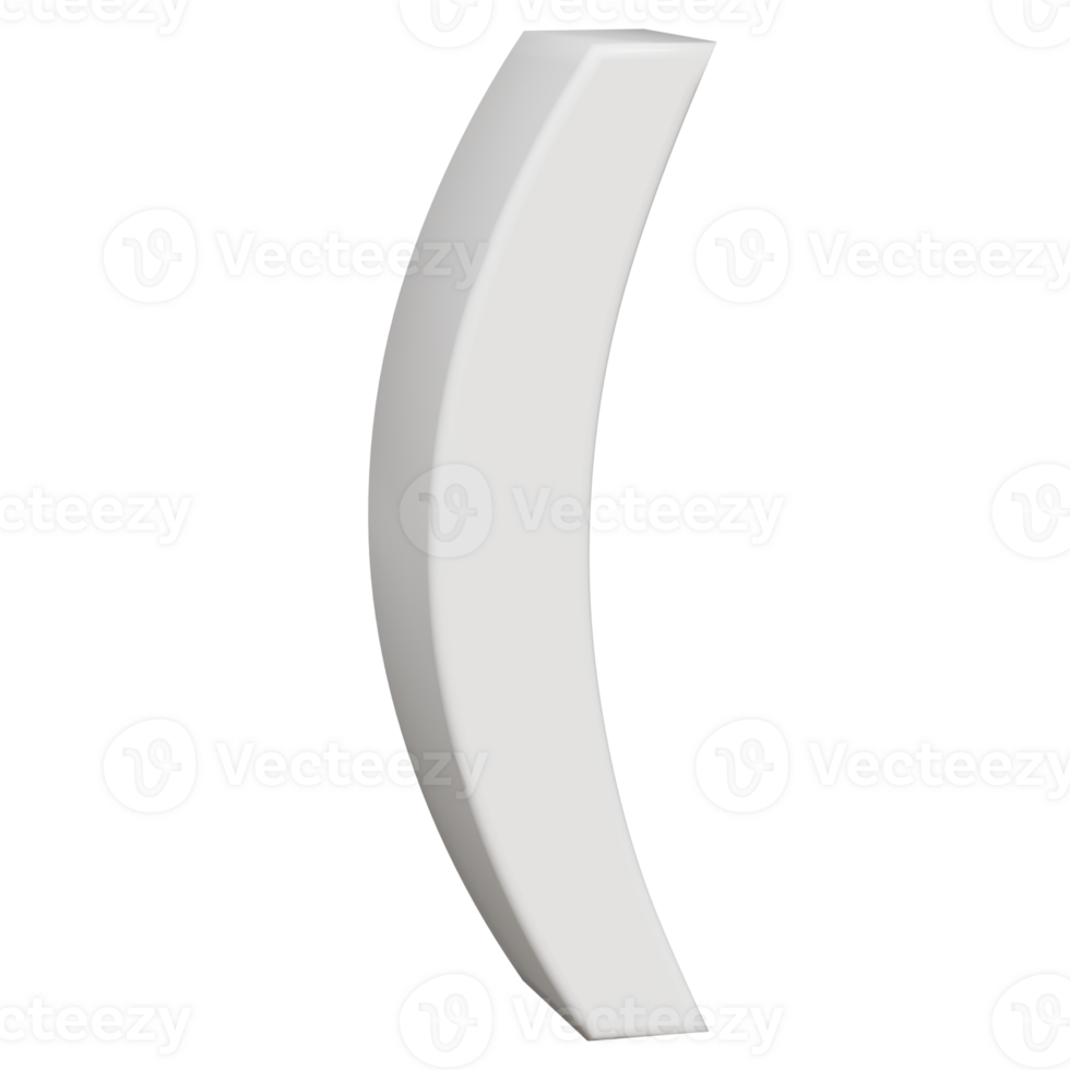 3D render neoblock alphabet open brackets png