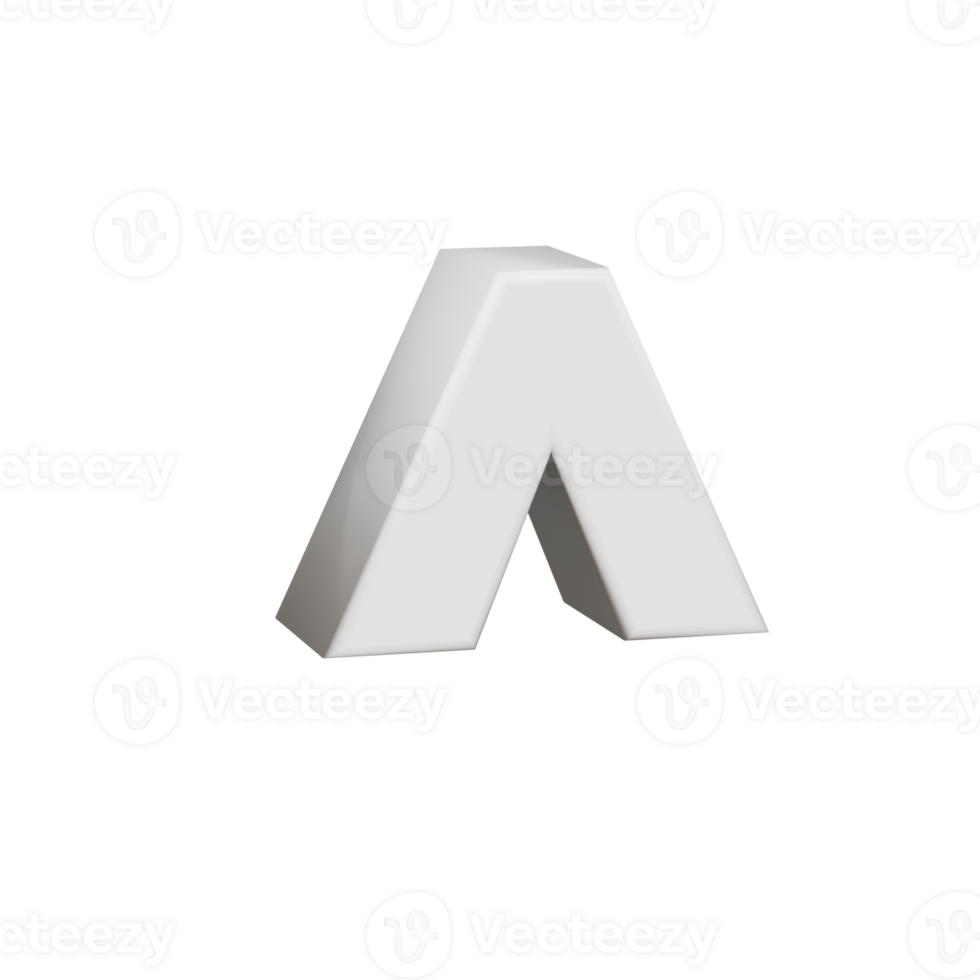 3D render neoblock alphabet symbol png