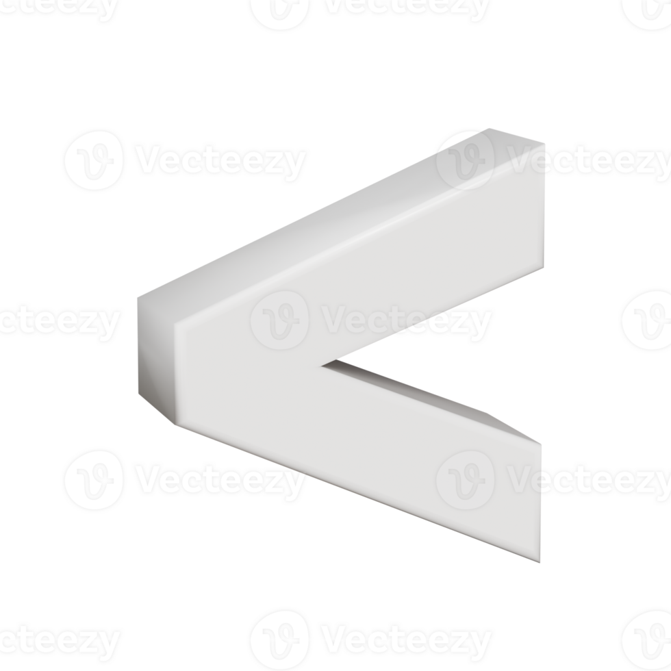 3D render neoblock alphabet less than png