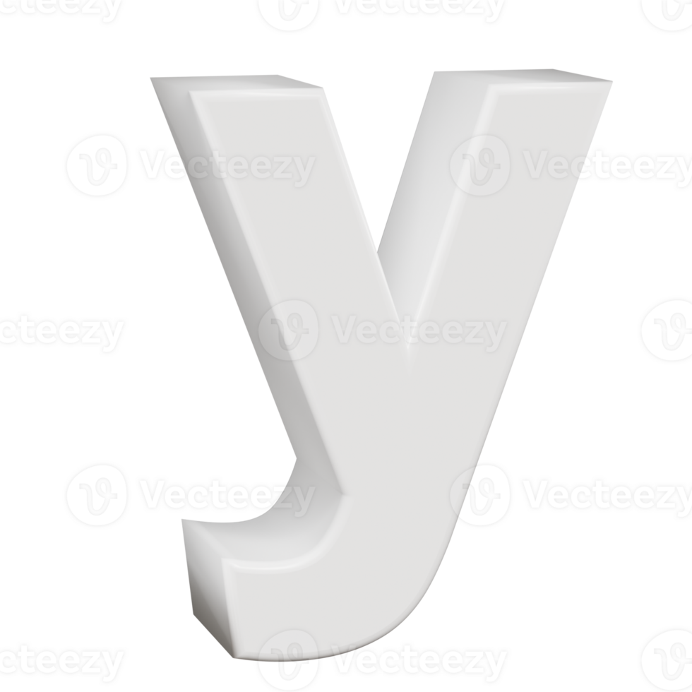 3D Render neoblack alphabet y png
