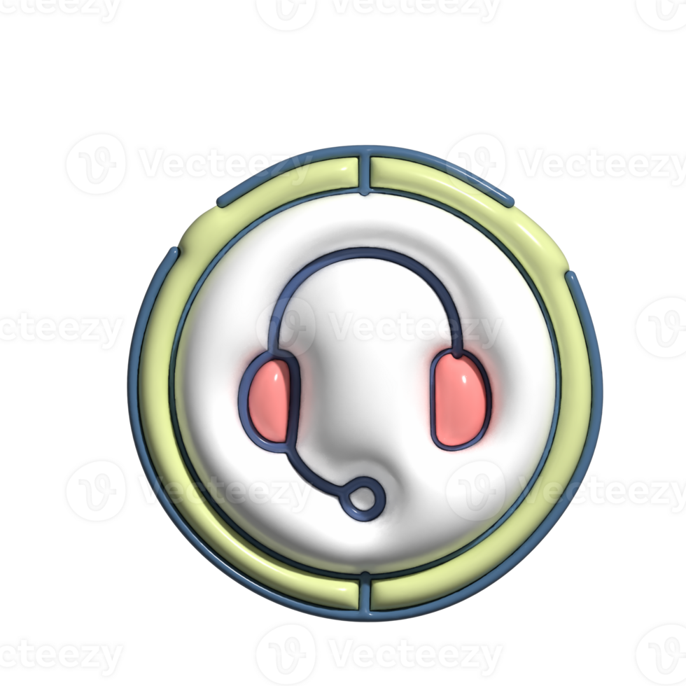 3D Cartoon Customer Support Help Icons png