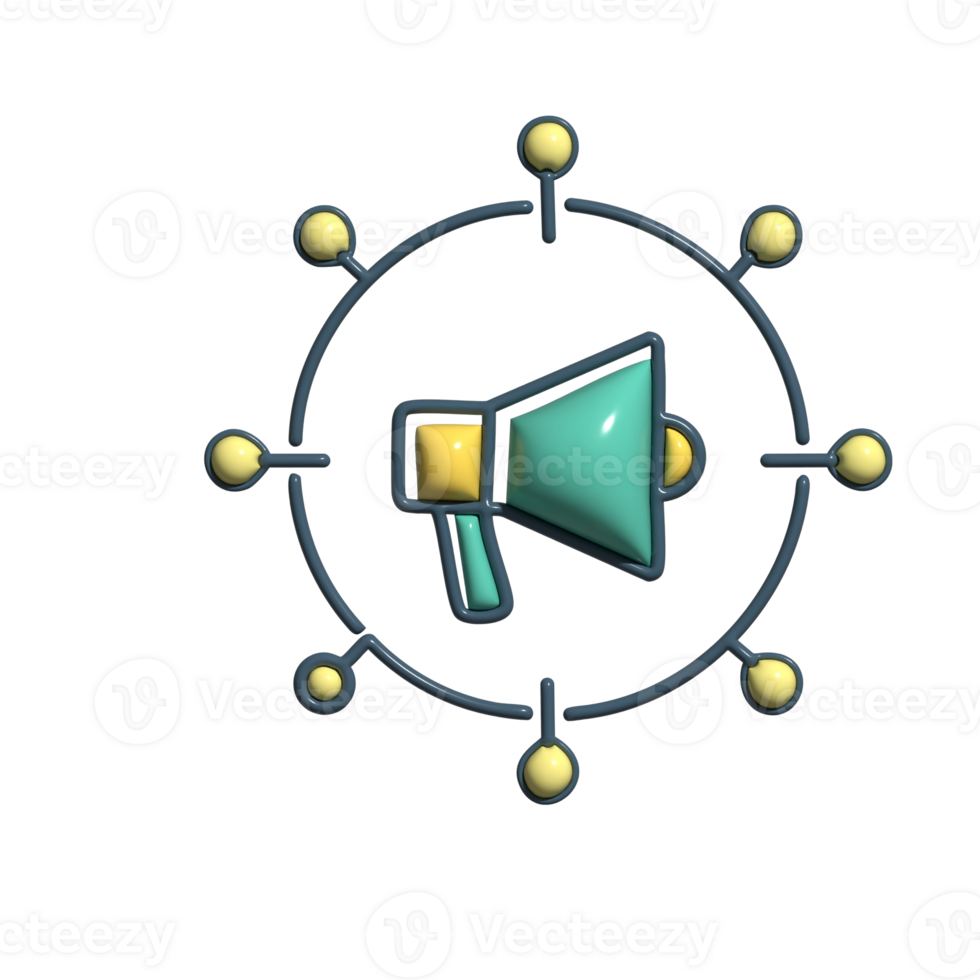 Creative 3D Advertising Strategy Icons png