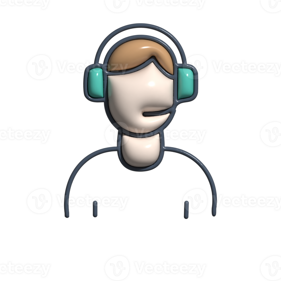 3D Cartoon Customer Support Icons png