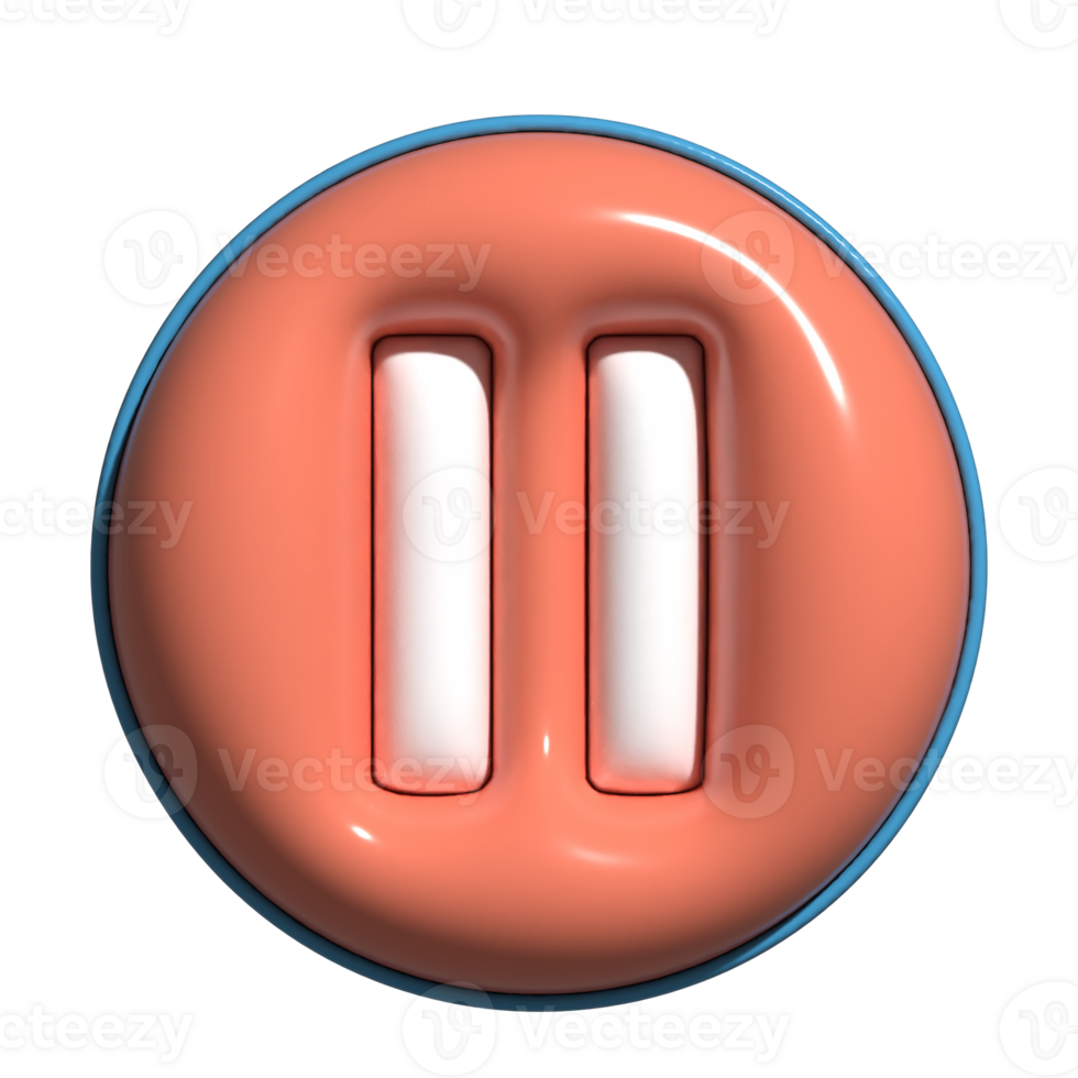 3D Cartoon Pause Break Icons png