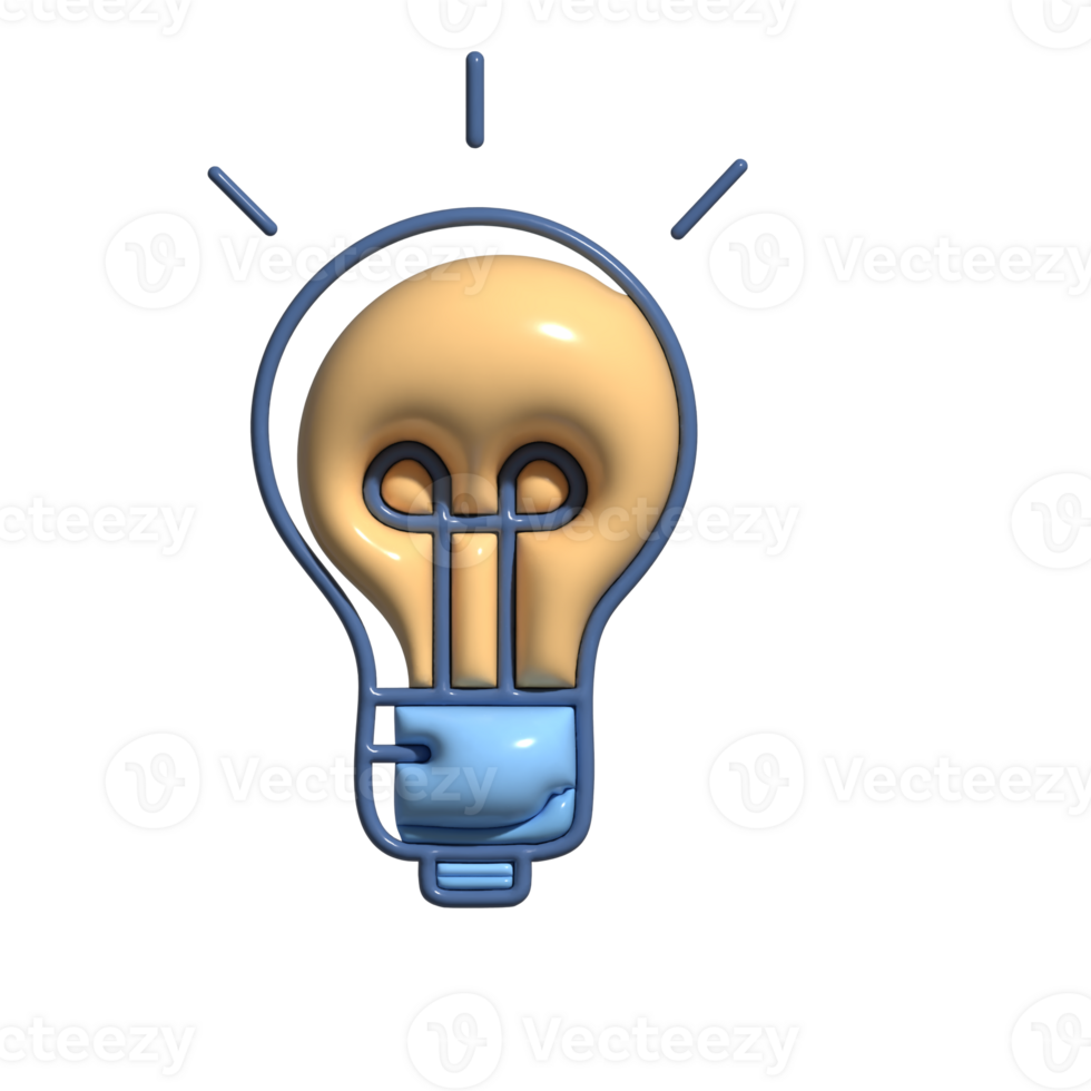 Adorable 3D Creative Thinking Idea Generation Symbols png