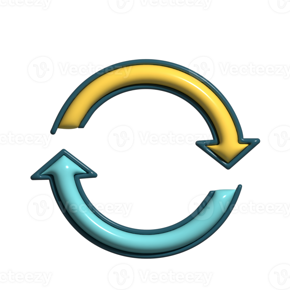 Modern 3D Data Synchronization Refresh Icons png