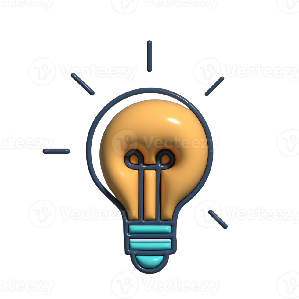 Adorable 3D Creative Thinking Insight Symbols png