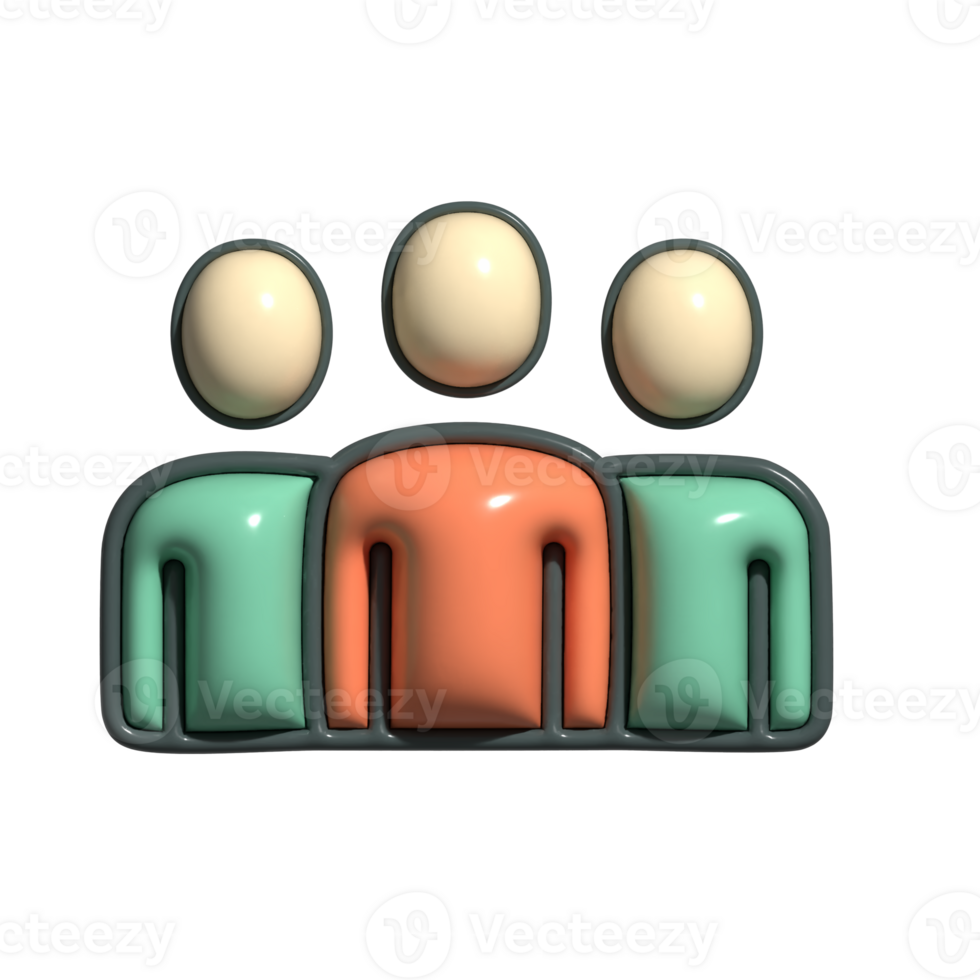 3D Cartoon Business Teamwork Collaboration Icons png
