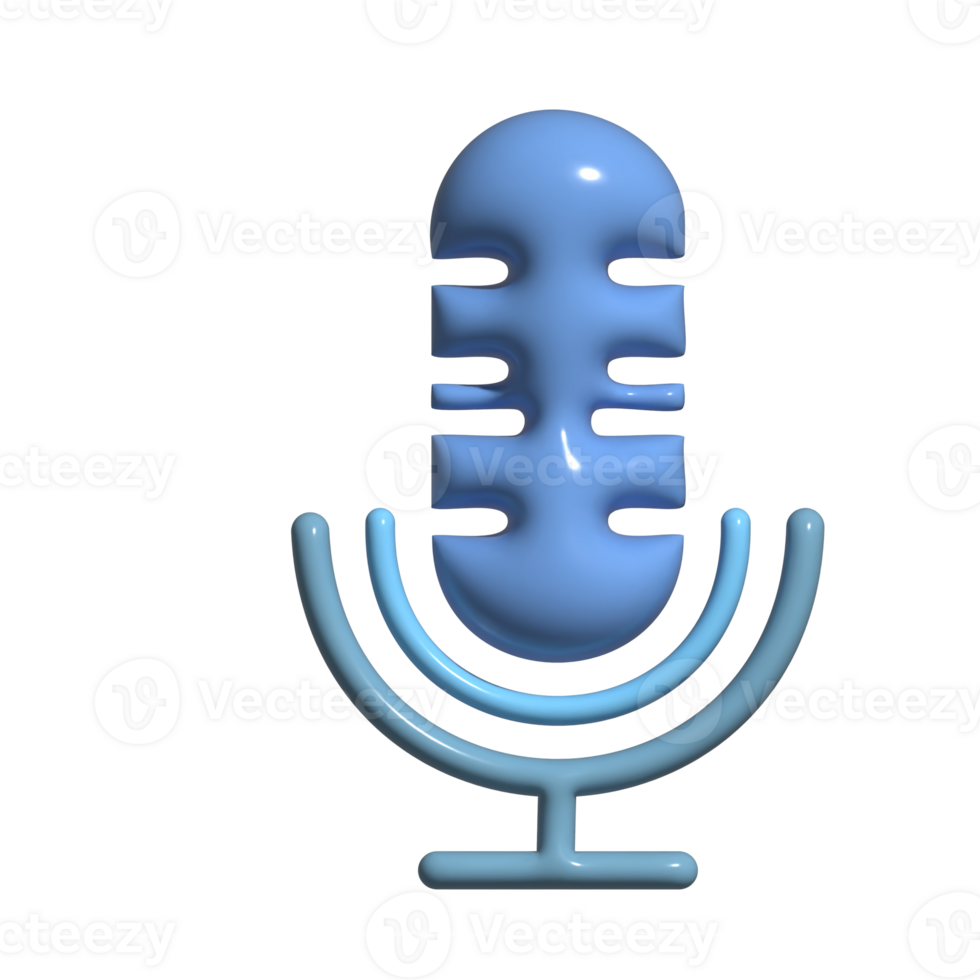 Adorable 3D Vocal Performance Mic Symbols png