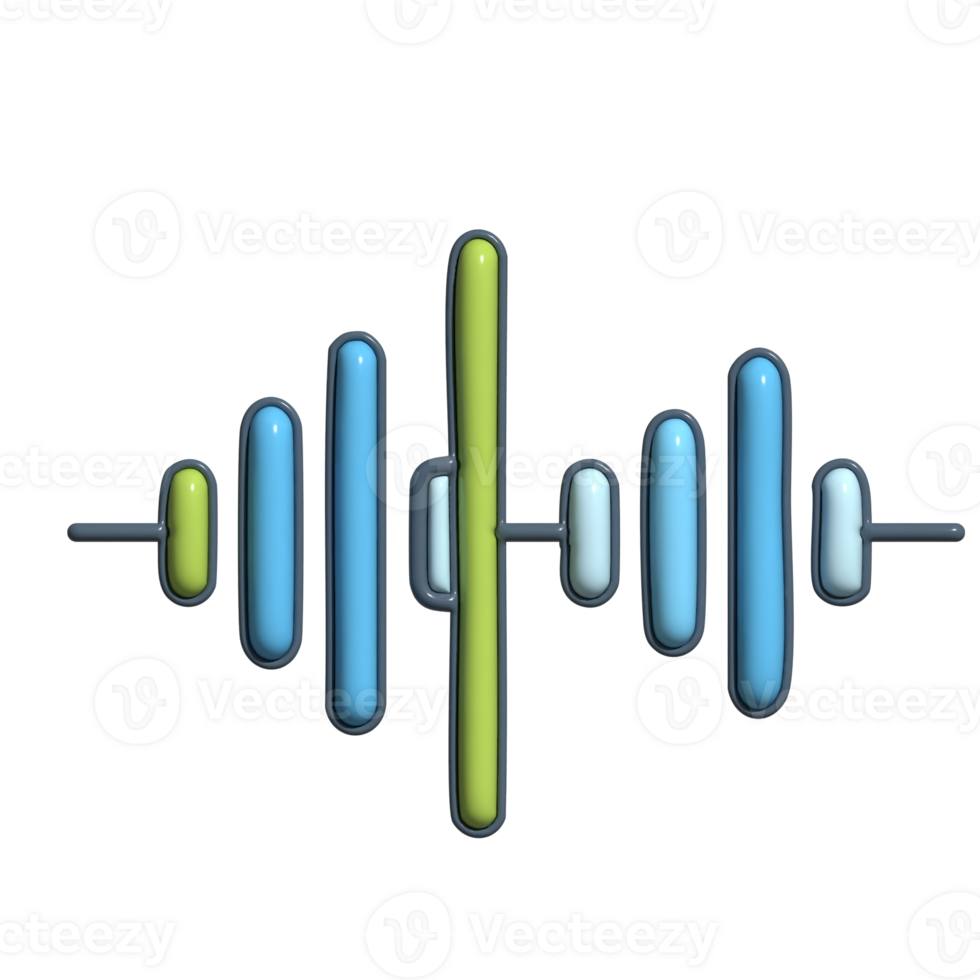 Adorable 3D Equalizer Frequency Display Symbols png