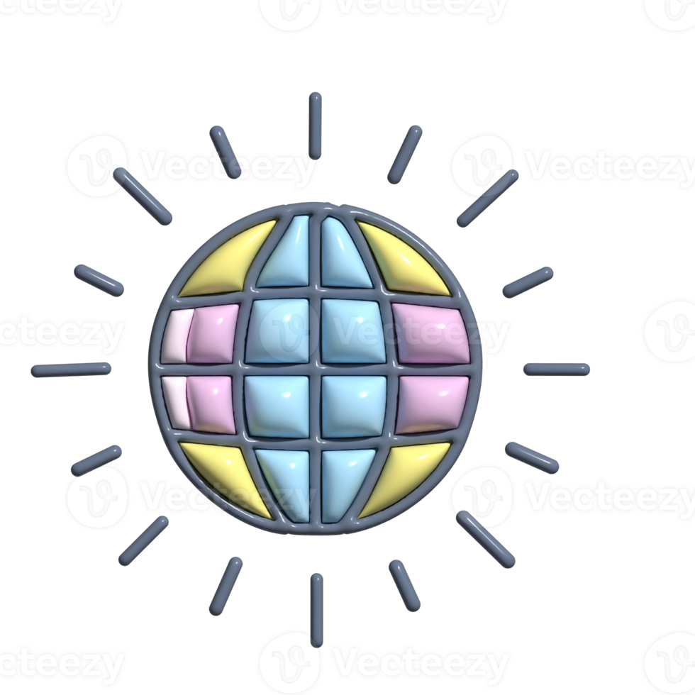 3D Cartoon Disco Party Dance Icons png