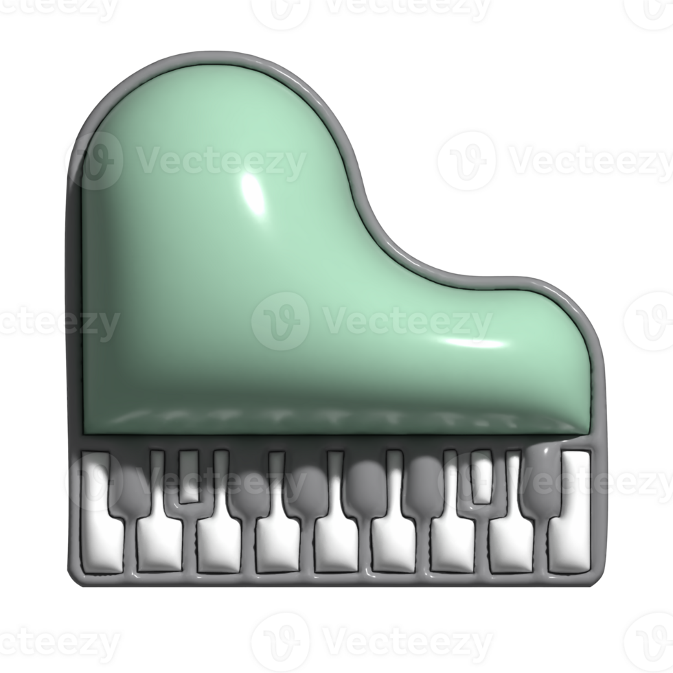 3D Cartoon Piano Keyboard Instrument Icons png