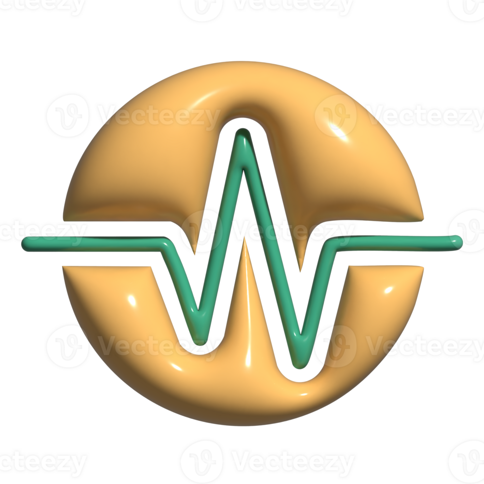 Adorable 3D Heartbeat Pulse Symbols png