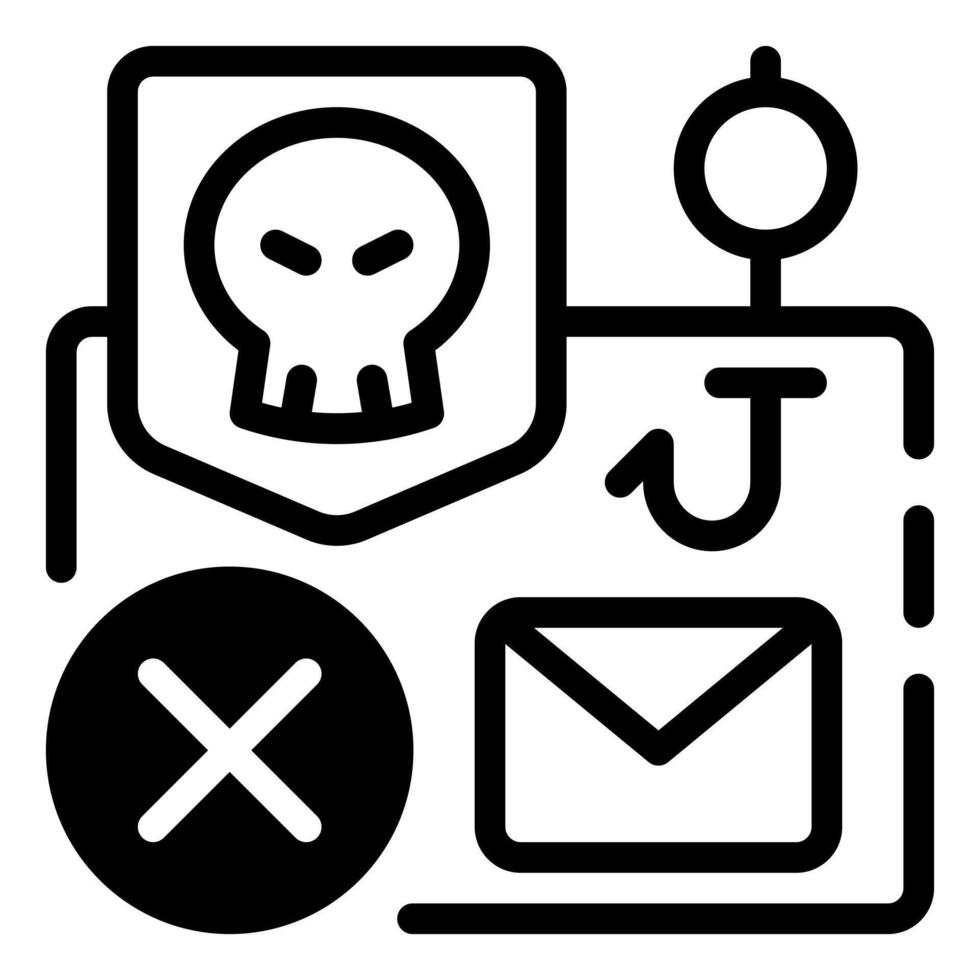 Phishing Semi Solid Glyph Icon vector