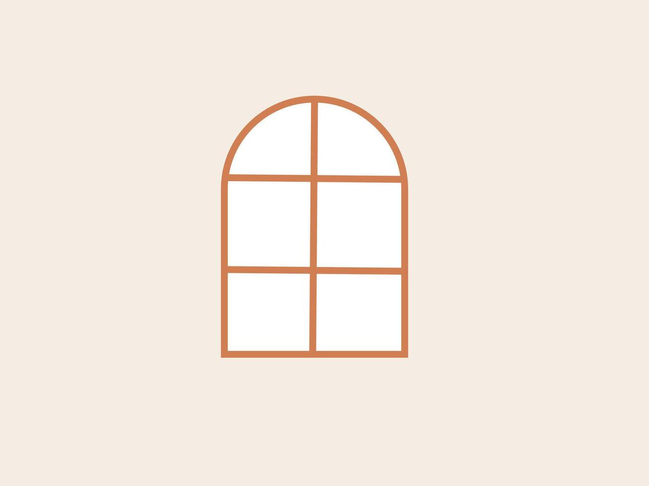 Arch Window Icon. An elegant minimalist icon of an arched window, perfect for design projects, capturing a sense of openness and architectural charm. vector