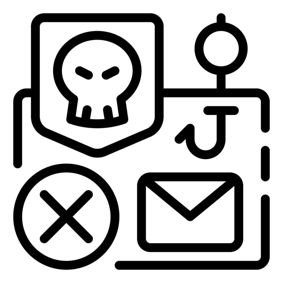Phishing Outline Icon vector