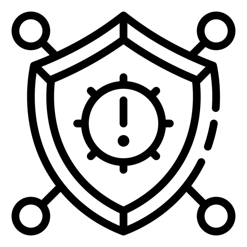 Virus Protection Outline Icon vector