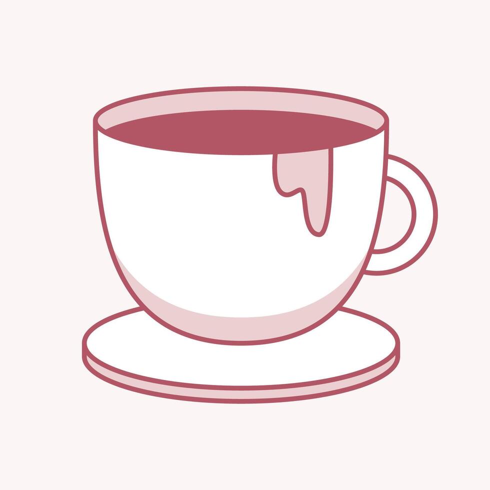 A Simple Cup of Tea, A charming illustration of a cup of tea with a delicate design vector