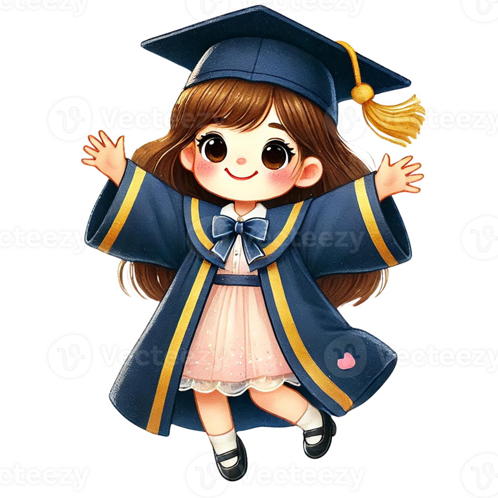 Cheerful graduate celebrating achievement with a joyful pose. png