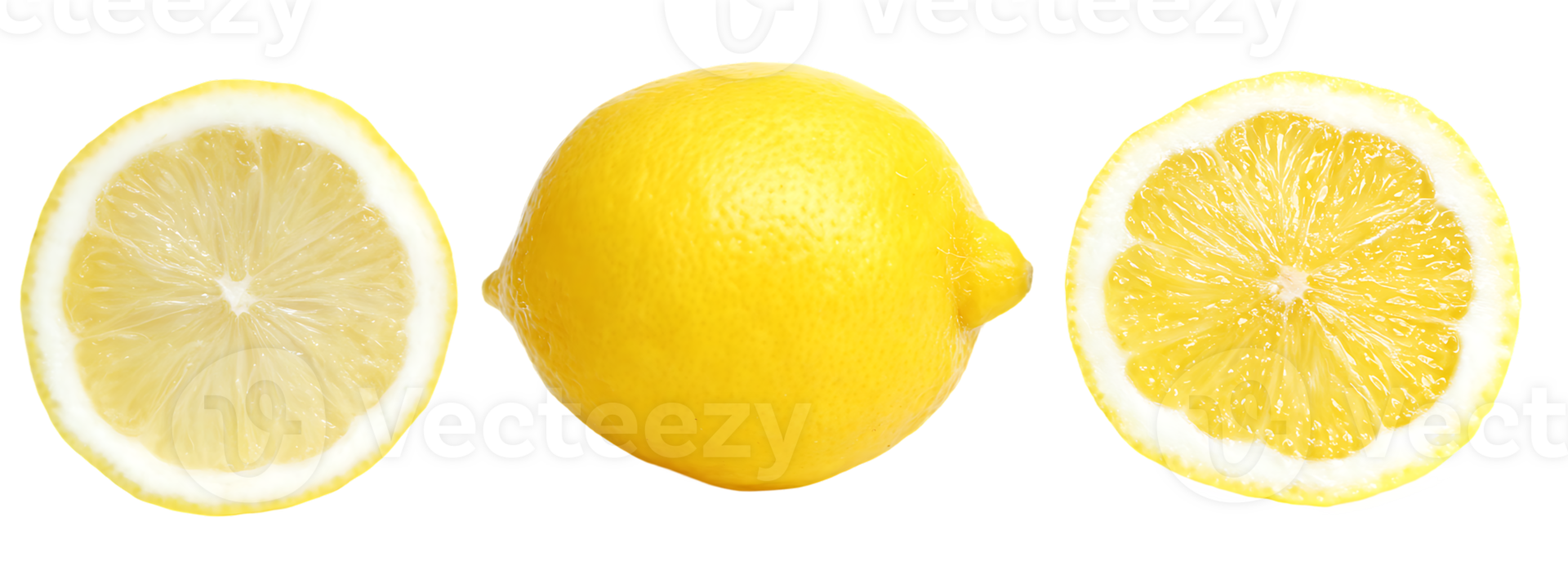 Sliced Lemon Fruit Isolated on a Transparent Background in Format Illustration png