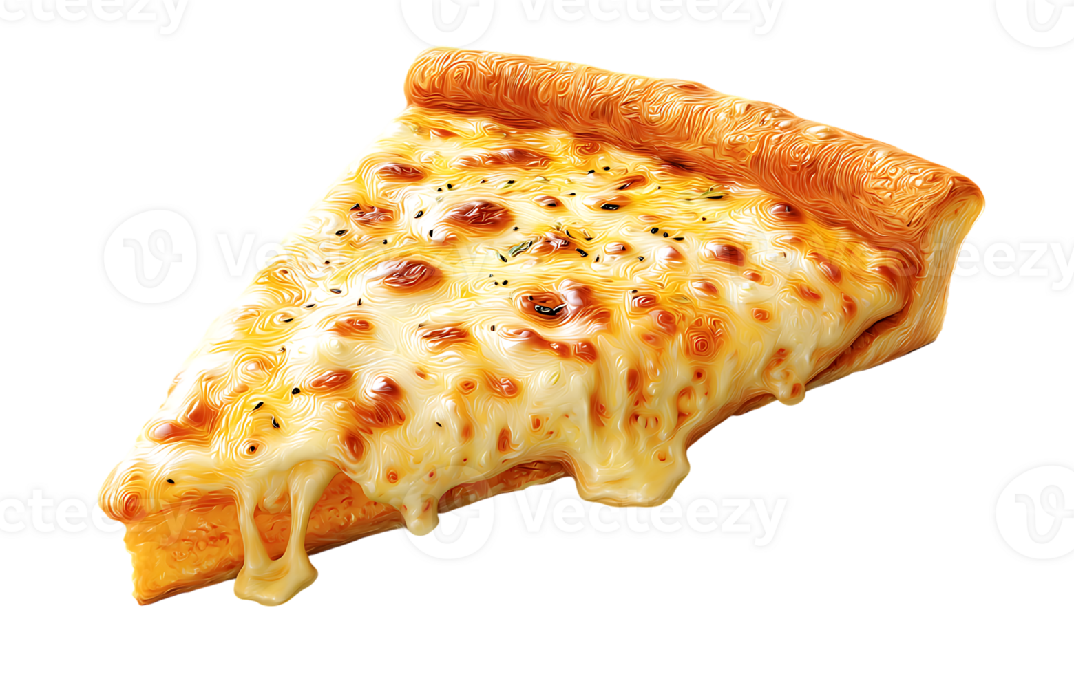 Delicious Slice of Pizza with Melted Cheese on a Transparent Background Isolated png