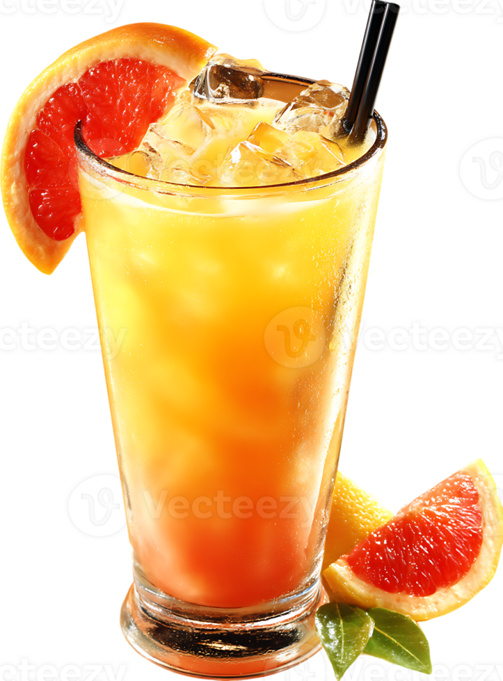Refreshing Grapefruit Cocktail with Ice Cubes A Perfect Summer Drink Still Life png