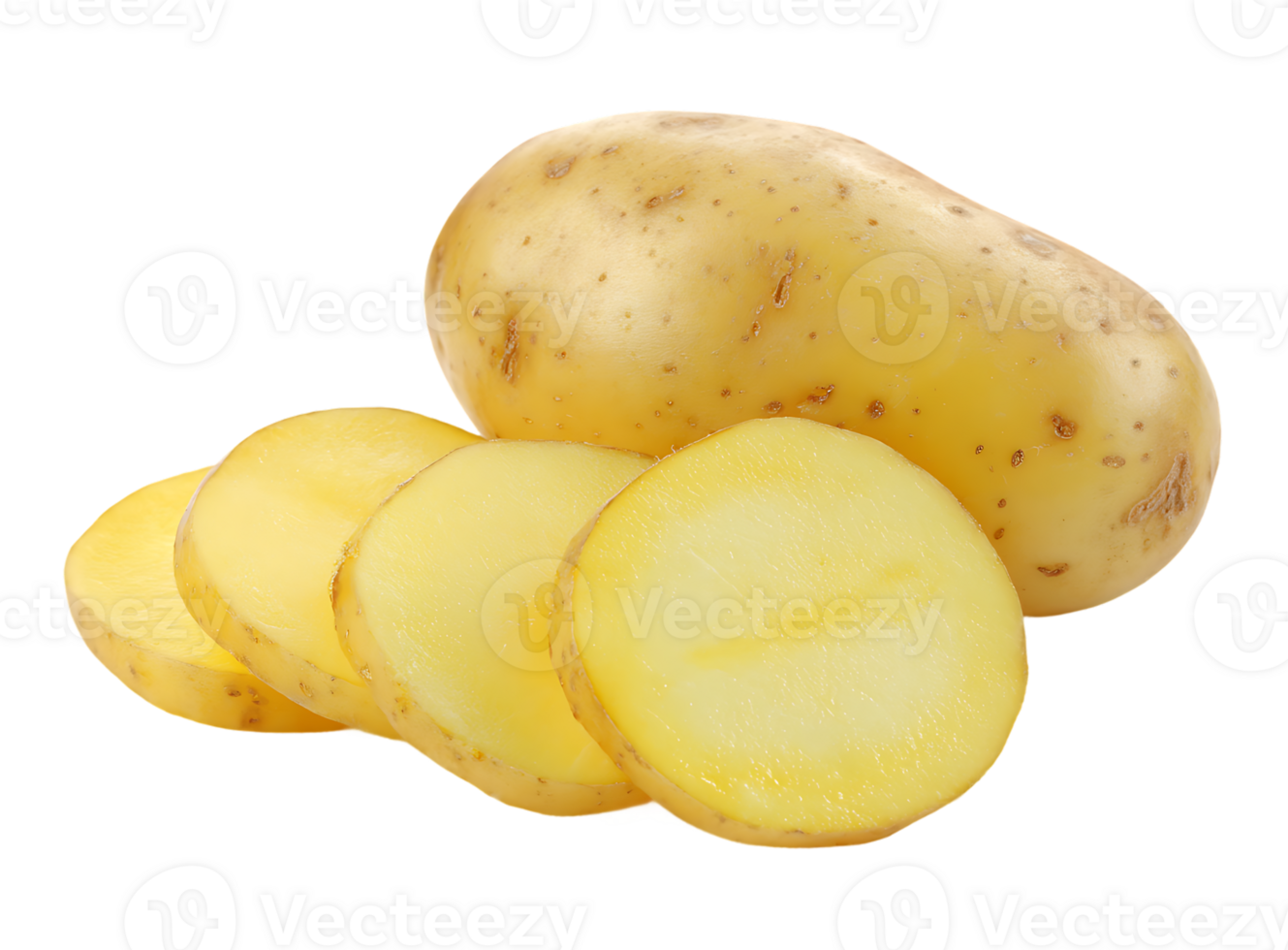 Potato Slice Isolated Transparent Background Fresh Agriculture Vegetarian Food Ingredient png