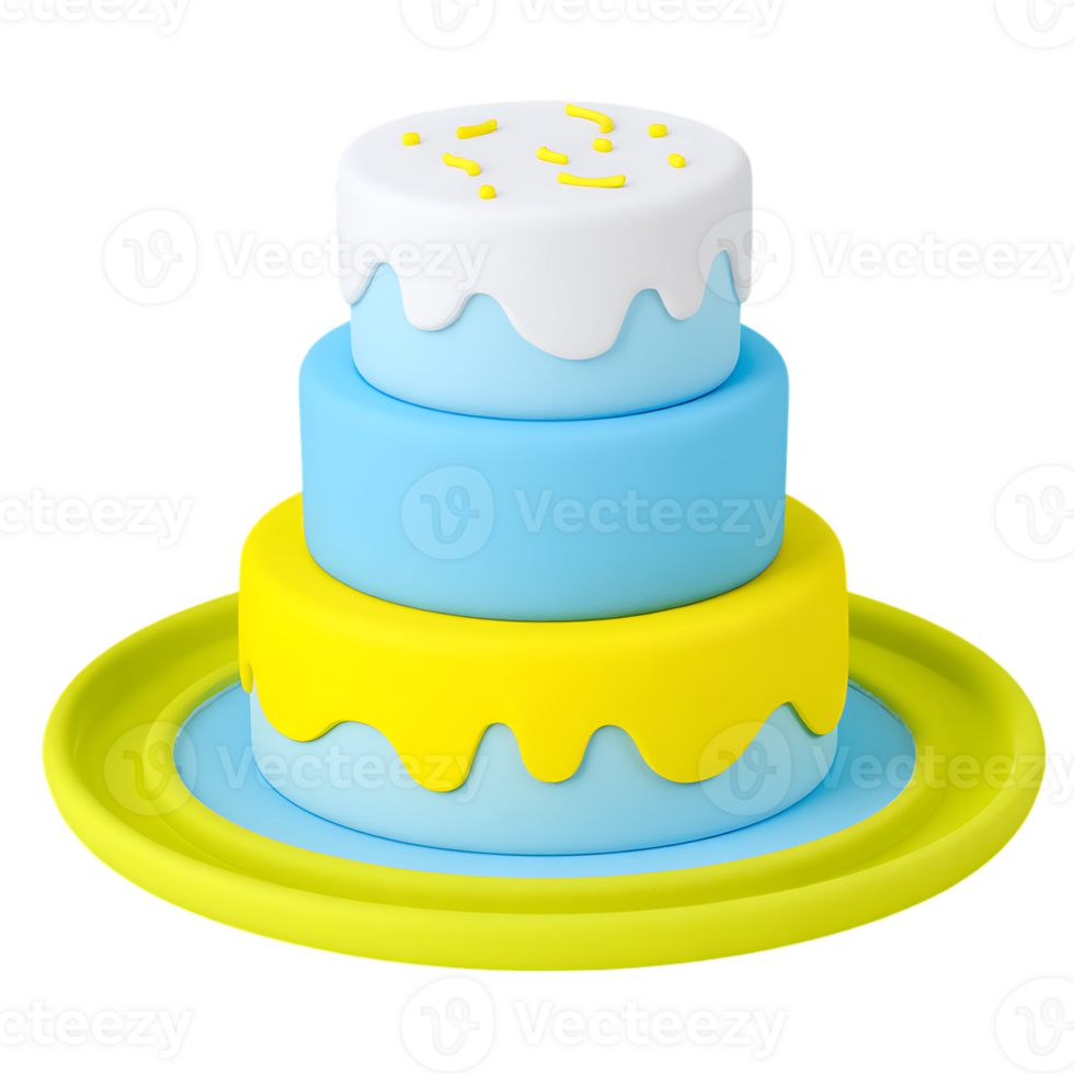 Delicious Multi Layered Cake on Plate Food Presentation Transparent Background Isolated png