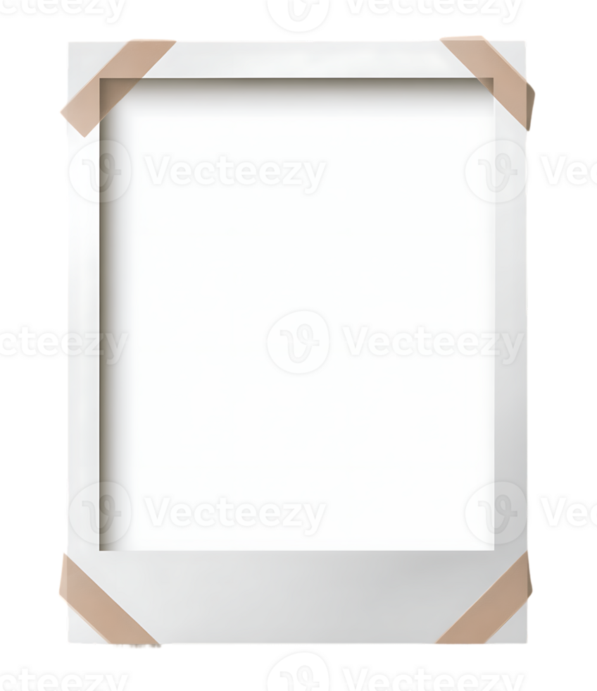 Blank Square Photo Frame with Tape on Edges for Images and Text Decoration png