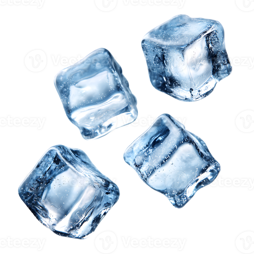 Isolated Ice Cubes on Transparent Background A Refreshing Addition To Any Design png