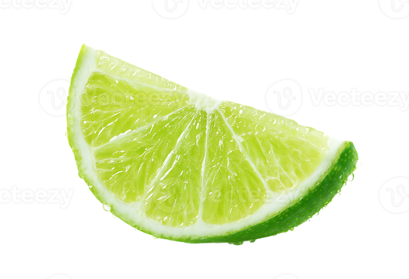 Lime Wedge Fresh Green Isolated Slice Citrus Flavor Juicy Cut Transparent Background png