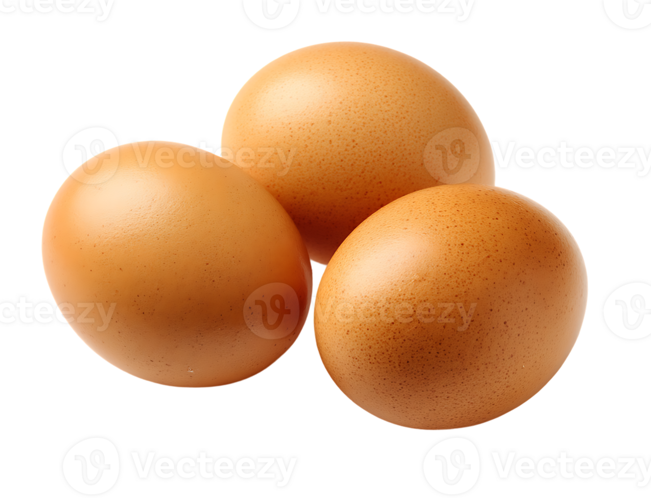 Three Brown Eggs Transparent Background Isolated Object Isolated on Black Background png