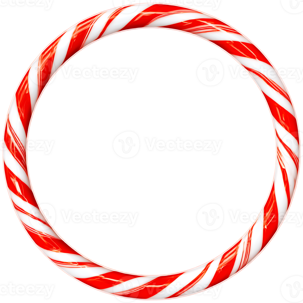 Festive Candy Cane Ring Frame Design Perfect for Christmas Holiday Decorations Themes png
