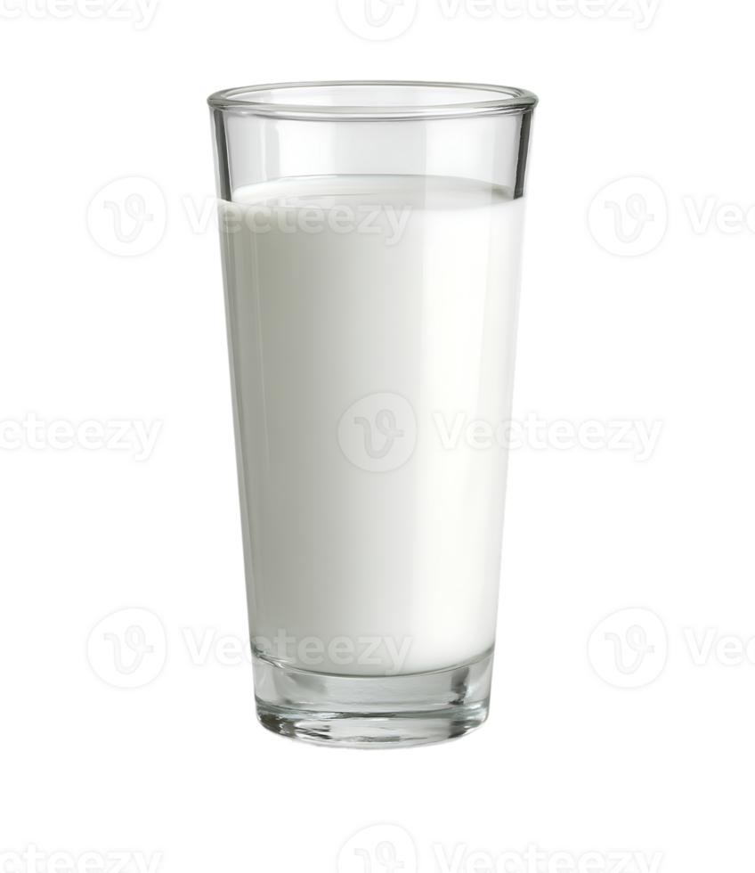 A Glass of Fresh Dairy Milk Isolated Against a Transparent Background Design png
