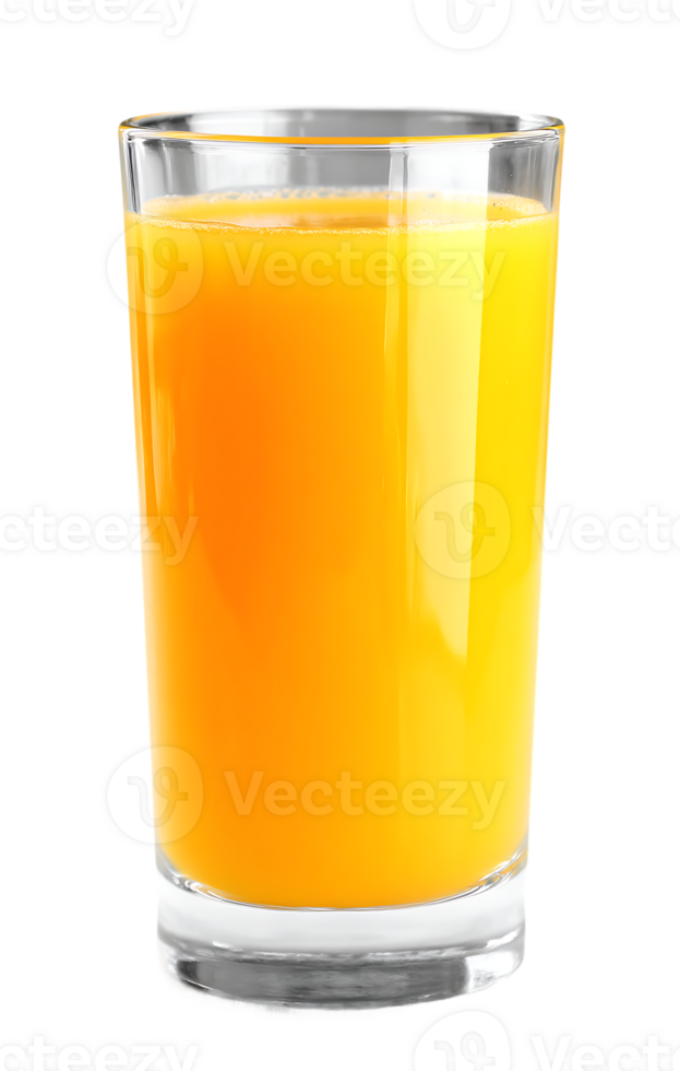 Refreshing Orange Juice in Glass Transparent Background Isolated Healthy Drink Beverage png