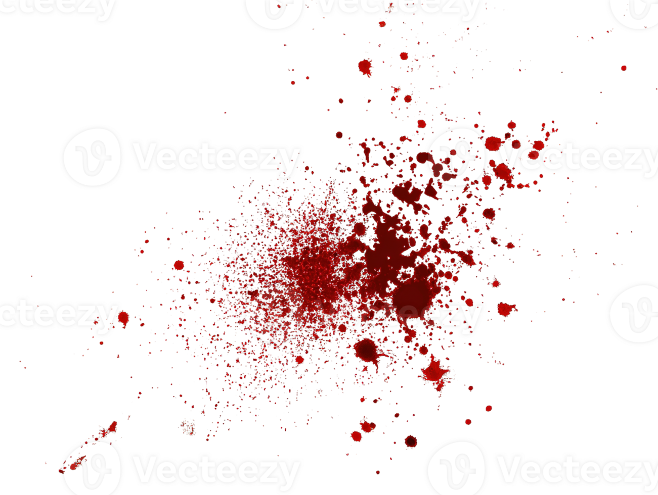 Isolated Transparent Blood Splatter Background with Drips and Red Color Effect png