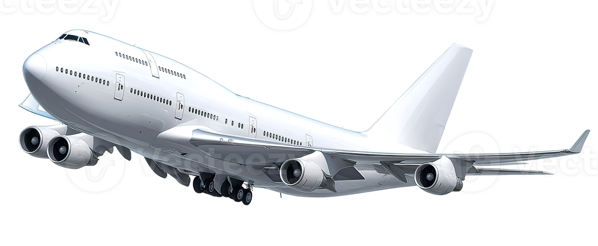White Airplane Flying Against Transparent Background Airplane In Flight Isolated Plane png