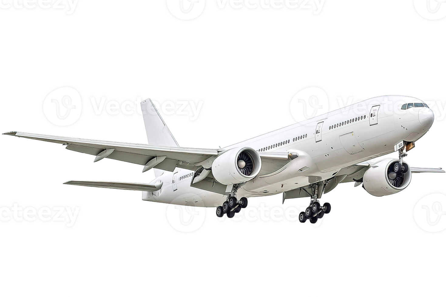 White Passenger Airplane Isolated On Transparent Background Stock Photography High Resolution png