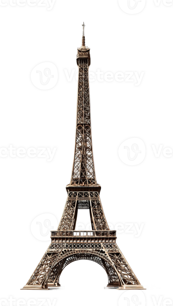 Eiffel Tower Miniature Decoration Isolated Photography Detailed View with Transparent Background png