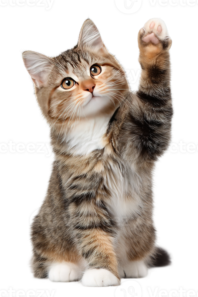 Adorable Kitten Transparent Isolated Image of a Cute Tabby Cat Posing png