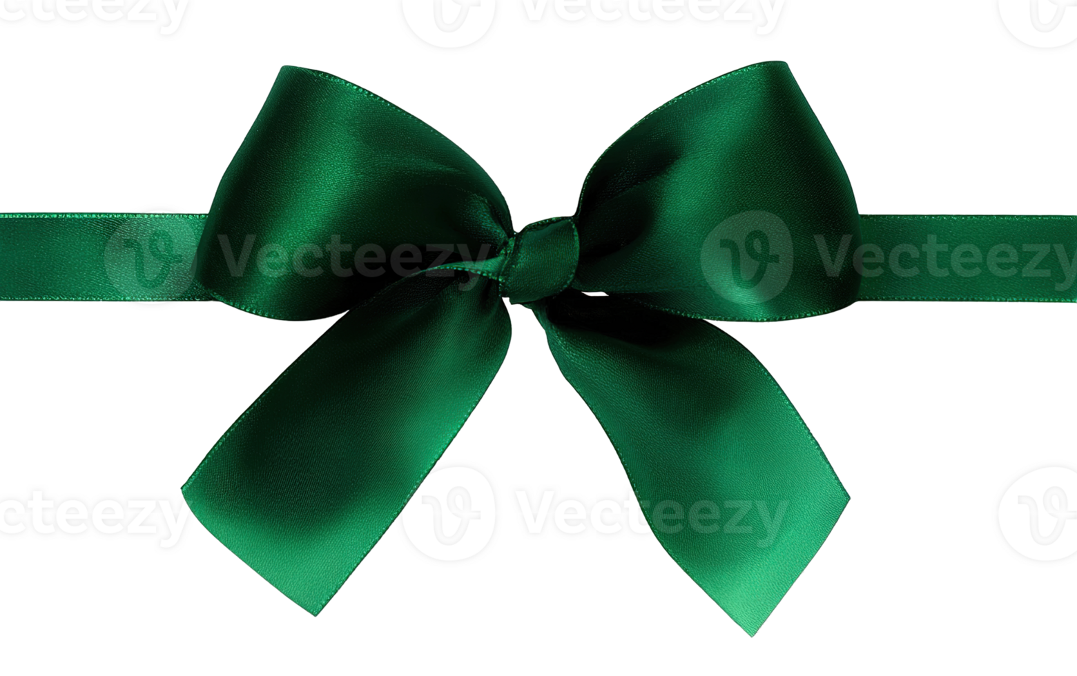 Emerald Green Velvet Ribbon Bow Isolated on Transparent Background Decorative Item png