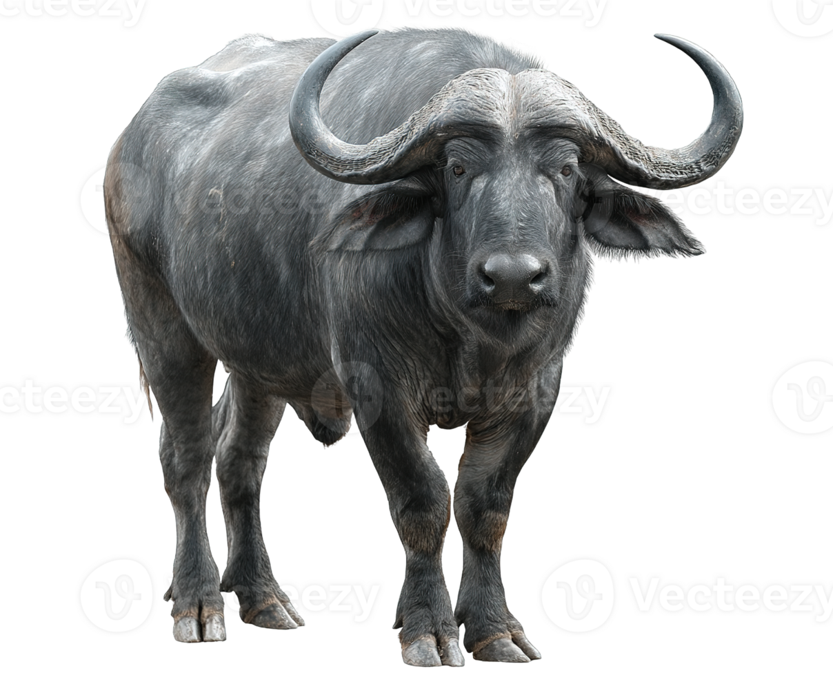 Full Body of A Buffalo In Front View Isolated With Transparent png