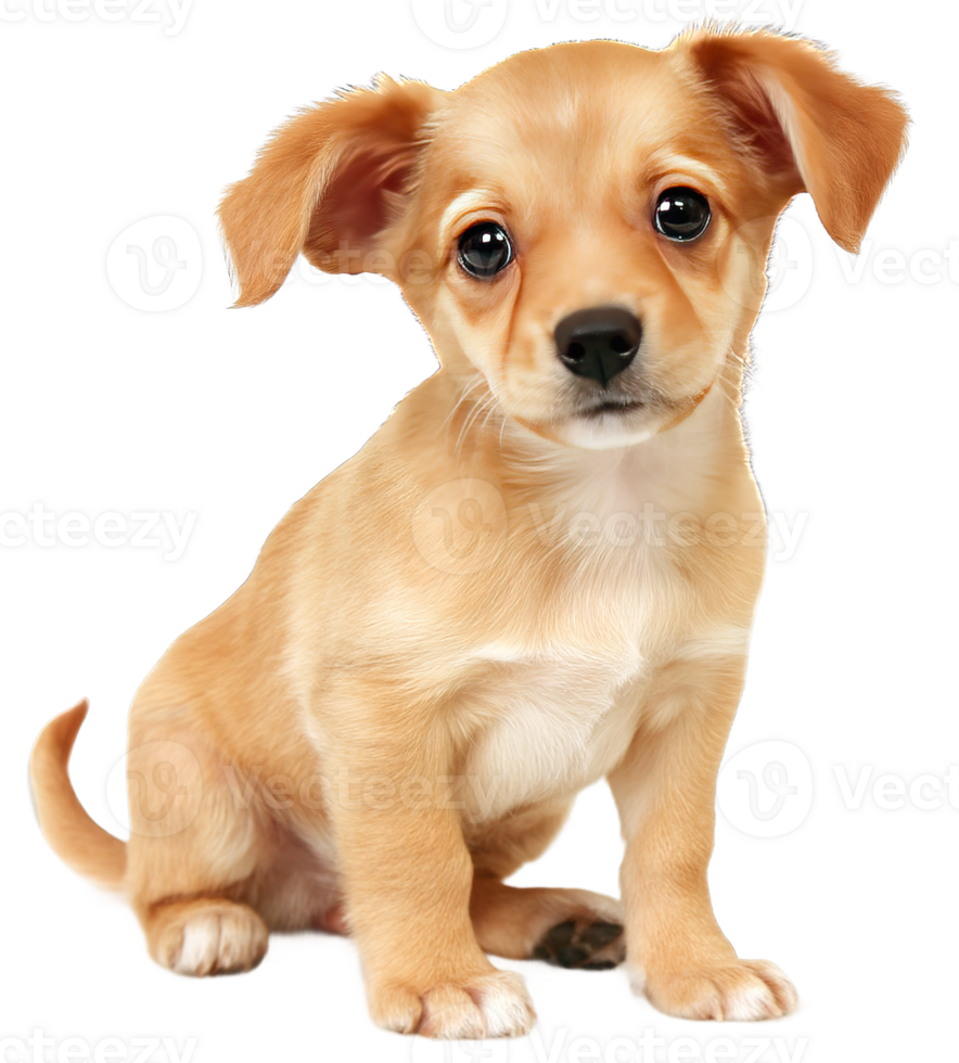 Cute and Adorable Light Brown Puppy Posing in a Transparent Background Isolated png