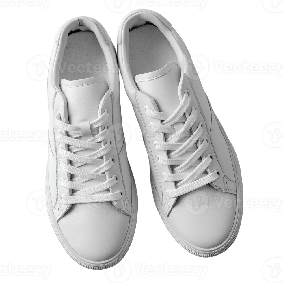 Clean White Sneakers Isolated on a Transparent Background Perfect for E commerce Usage png
