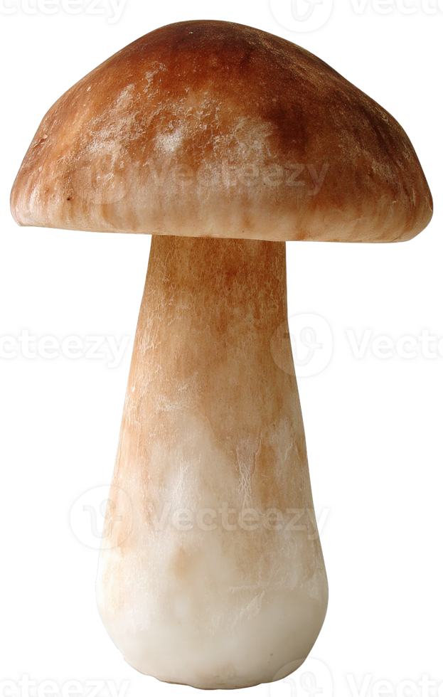 Isolated Boletus Edulis Mushroom on Transparent Background with Neutral Colors and Detail png