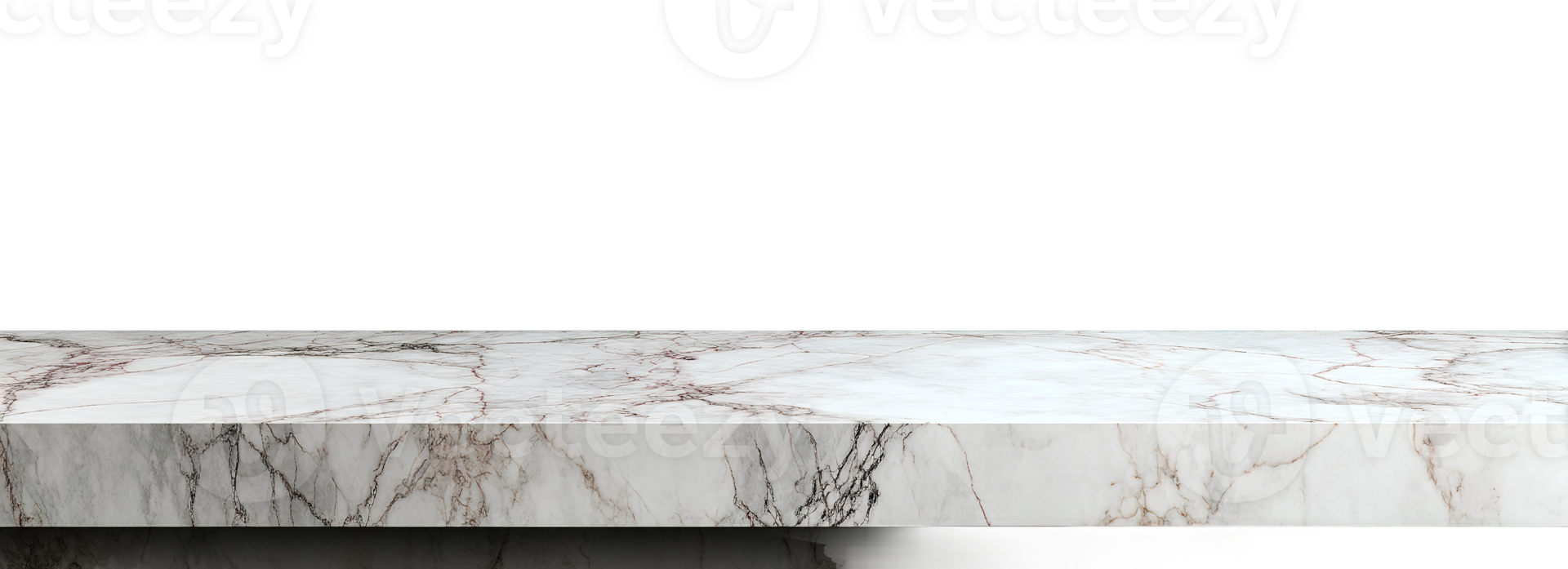 Isolated empty marble tabletop with transparent background design element png
