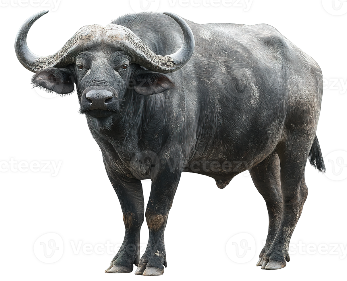 Isolated African Buffalo Image in Format on Transparent Background for Editing Purposes png